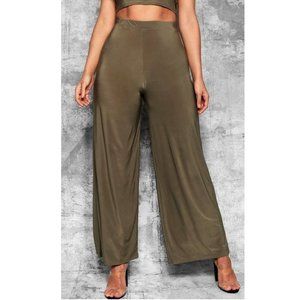 Boohoo Plus Slinky Wide Leg Pants